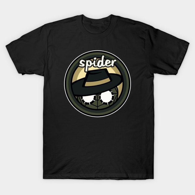 Spider (Noir) T-Shirt by Apgar Arts